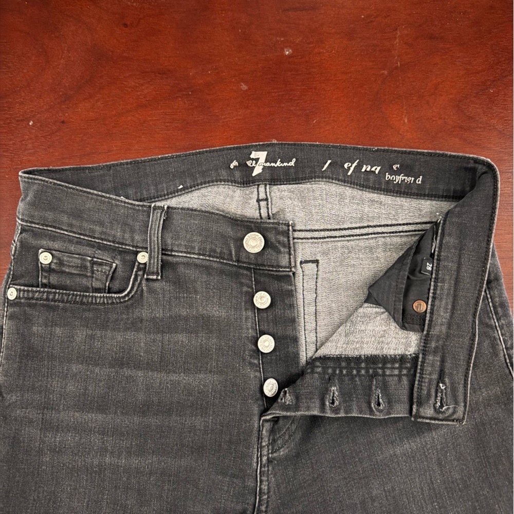 7 For All Mankind Men's Charcoal Slim Jeans